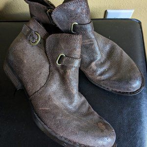 Born Leather Bootie Size 8 D38623 Excellent Condition Brown Buckle
